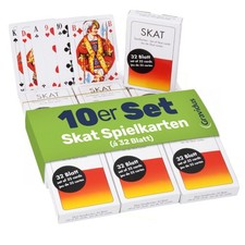 10 x 32 Blatt Skatkartenspiel Französisches Bild Blatt Skat Karten Spielkarten