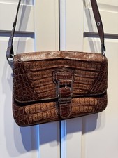 Vintage Jaguar Handtasche – Echtes Krokodilleder, Hellbraun