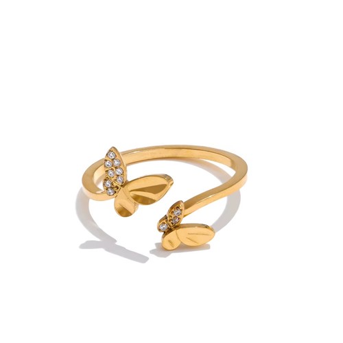 Schmetterling ring damen - ring, gold