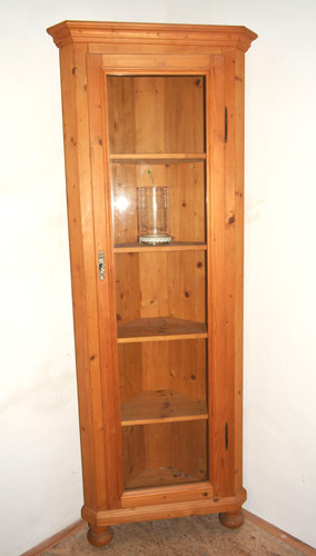 Eckvitrine teak holz - eckvitrine, teak-holz