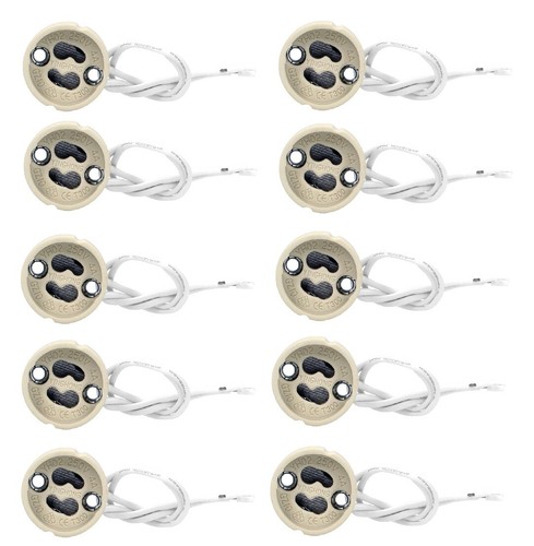 10x gu10 fassungen keramik - 10x,