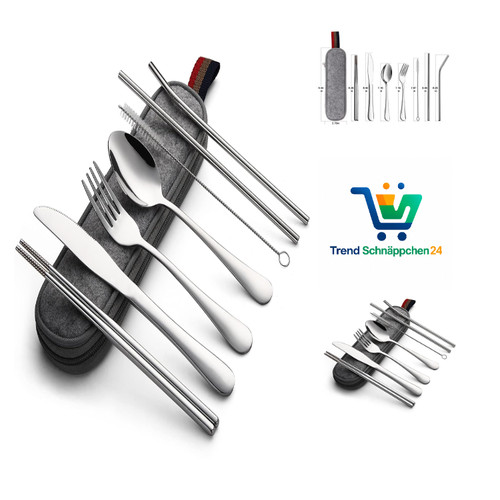 Camping besteck set edelstahl - set,