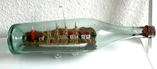 Großes Altes Flaschenschiff, Buddelschiff, Segelschiff  45 cm