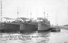 Zum Besuch der Torpedo-Boote auf dem Rhein 1912 blanc