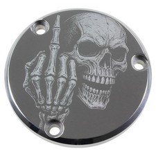 Yamaha XVS 1100 Drag Star + Classic → Motordeckel poliert - Fuck You Skull