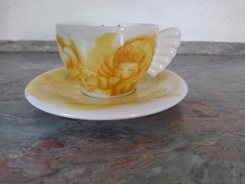Capuccinotasse 2tlg gelb - 2tlg.,