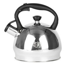 Wasserkessel Edelstahl 1,8L Teekessel mit Flöte & Griff – Induktion Gas Herd