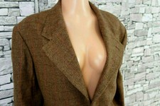 RALPH LAUREN DAMEN WOLLE TWEED FEST FREIZEIT JACKETT BLAZER JACKE CAMEL ROSA M