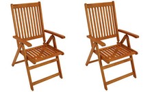 Gartensessel Klappsessel Hochlehner Gartenmöbel Sessel LAGO, 2 STÜCK, 2. WAHL