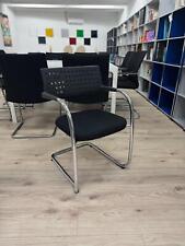 Vitra - Visavis - Konferenzstuhl / Freischwinger - Stoff Schwarz - Chrom - A741