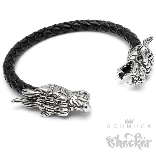 Wolf armreif bikerschmuck - wolf,