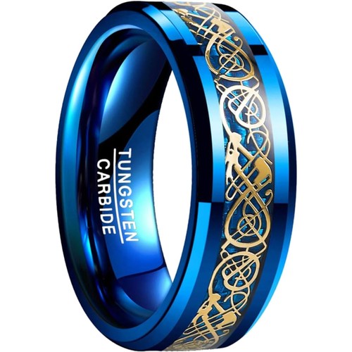 Wolframring keltisch blau gold - blau,