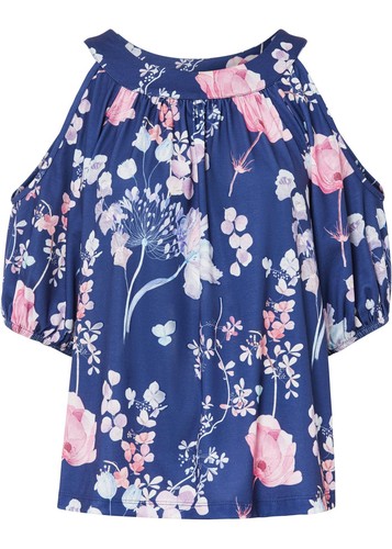 Bedrucktes shirt mit cut outs - bedrucktes,