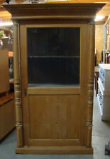 Antik Fichte Säulen Schrank Vitrine Wandschrank Bücherregal Vitrinenschrank