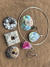 Schmuckset PAUA Muschel Granitanhänger....