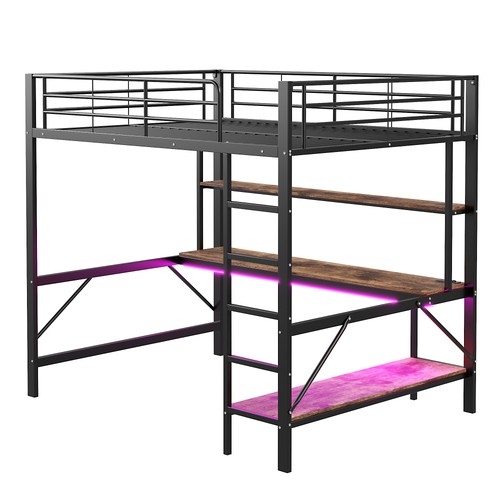 Hochbett schwarz 140x200 - schwarz,