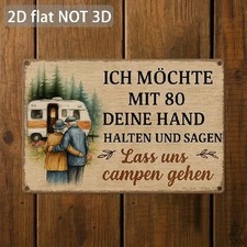 Blechschild mit 80 Hand halten