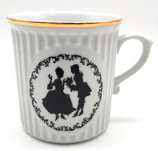 Sammeltasse Barock Original Bohemia Porzellan Becher Schattenspiel Goldener Rand