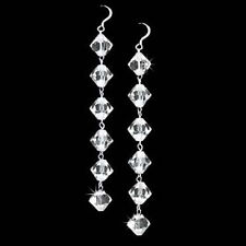 3" Lange Swarovski Kristall Braut Hochzeits Ohrringe Aus Sterlingsilber Süß