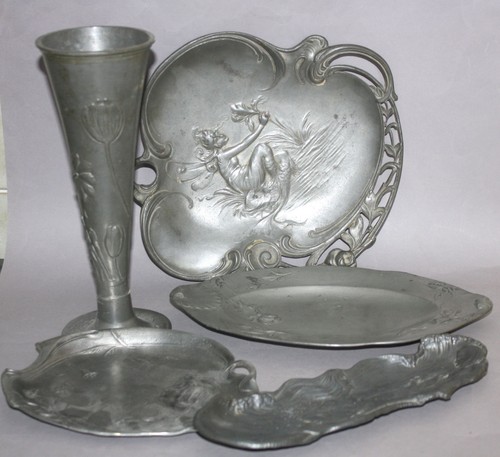 Tlg jugendstil zinn konvolut - tlg,