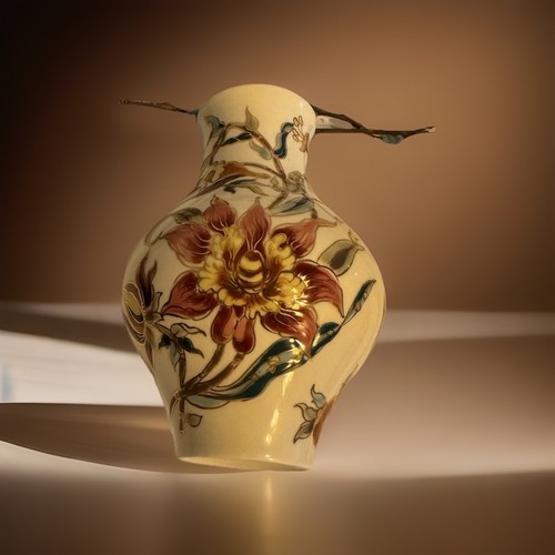 Zsolnay pécs vase handbemalt - zsolnay,