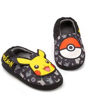 Pokemon Schwarze Pikachu Slipper Hausschuhe Jungen