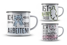 Metall Becher Tasse Miesekatze