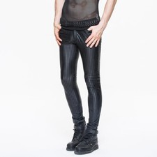 Devil Fashion Kunstleder Hose - Strisce Gothic Punk skinny Goth Gothic
