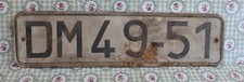 altes Nummernschild Kennzeichen KFZ Schild Auto DM 49-51 Deutschland DE