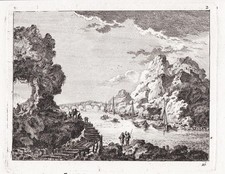 Hafen harbor ships Schiffe Marine Perelle gravure engraving 1700