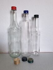 Glasflaschen leer 3 Stück 700ml 350ml Eierlikör Korn farbige Schraubverschlüsse