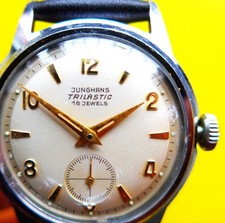 HERREN ARMBANDUHR, Junghans 93 S, 17 Steine, Trilastic, gute Funktion, ab 1954