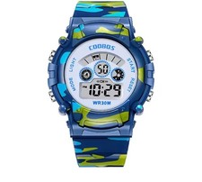 Sport-Digitaluhr für Kinder, wasserdicht, leuchtend, elektronische LED-Uhr...