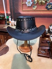 Schwarzer Leder Cowboyhut