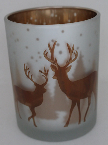 Windlicht hirsch glas 12cm - windlicht, h