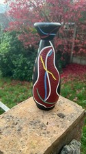 Ceramica Ballesti Gerona Picasso inspirierte Keramikvase schwarz rot gelb blau