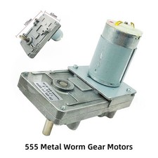 555 Metall Langsamläufer Schneckeng Elektromotor DC 12V 24V D Welle Umkehrmotor