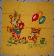 DDR chinesisches Baby Badetuch Handtuch Gelb 100cm x 100cm unbenutzt Etikett TOP