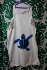 Kapuzen BADE KLEID PONCHO zum reinschlüpfen DAMEN Motiv Wasserschildkröte