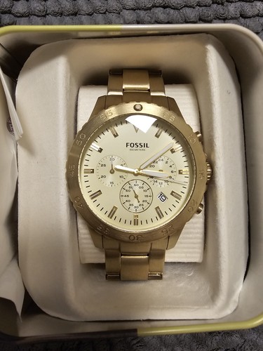 Fossil crewmaster gold tone - fossil,