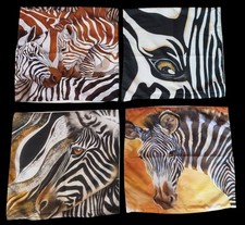 4-er Set Dekokissen Kissenhüllen Afrika Kissenbezüge traumhafte ZEBRA Motive