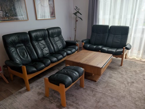 Ledersofa stressless 3er - ledersofa,