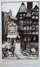 William McAllister Turner (1901-1976) - Chester Cross - original signierte Radierung