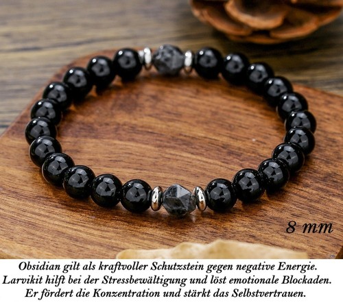 Edelstein obsidian - 8, mm