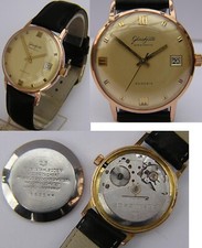 Schöne runde orig. GLASHÜTTE Spezimatic Herrenarmbanduhr DDR GUB Automatic
