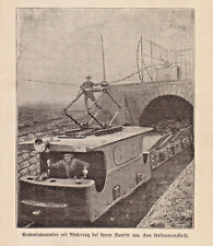 Elektrische Grubenbahn anno 1902 Lokomotive mit Förderzug - Hist. Abb. 1902