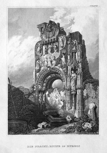 1840 burgos ruine ruin - ruin, spanien