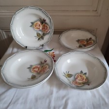 Sechs Tiefe Teller Aus Fayence Von Digoin Sarreguemines Modell Odile 1922/1965