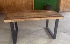 Esstisch, Baumscheibenplatte, Live Edge Platte, Natur-Tisch