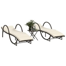 Sonnenliegen 2 Stk. mit Tisch
